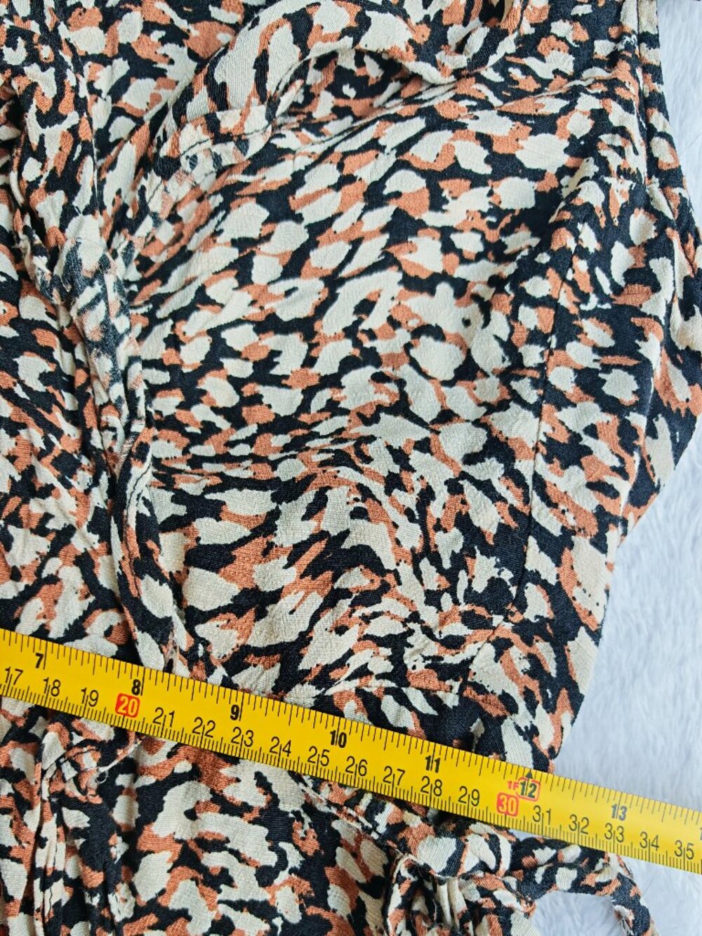 Free People Leopard Print Wrap Mini Dress XS Boho Ruffle Tie Waist Flutter Sleev - Picture 9 of 12